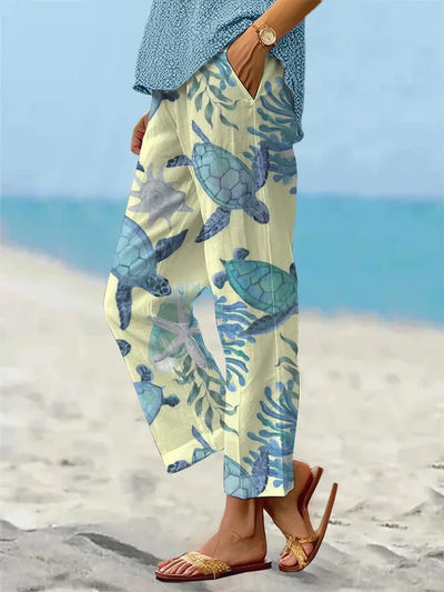Pantalones sueltos y frescos para disfrutar de tus vacaciones en la playa - moda femenina