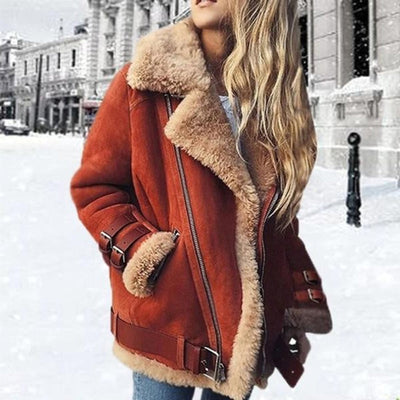 Chaqueta biker de ante sintético Hilaria - Estilo y comodidad en cada detalle
