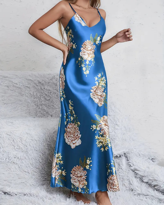NIRA™ | Camisón con estampado de flores y tirantes de espagueti