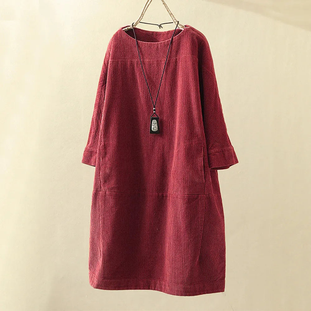 Vestido A-Line Casual con Cuello Redondo para Mujer - Daniela