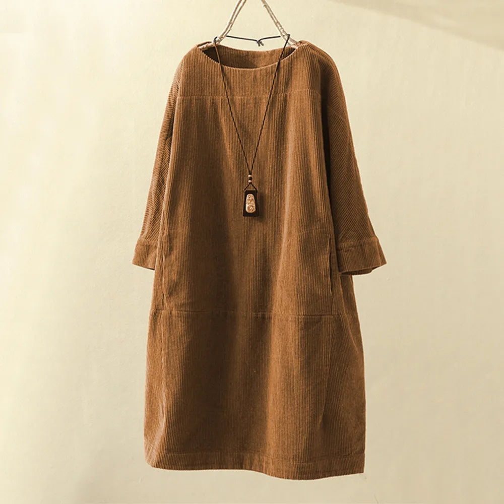 Vestido A-Line Casual con Cuello Redondo para Mujer - Daniela