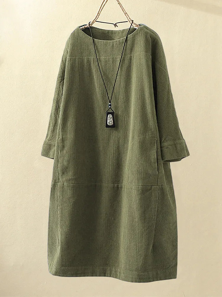 Vestido A-Line Casual con Cuello Redondo para Mujer - Daniela