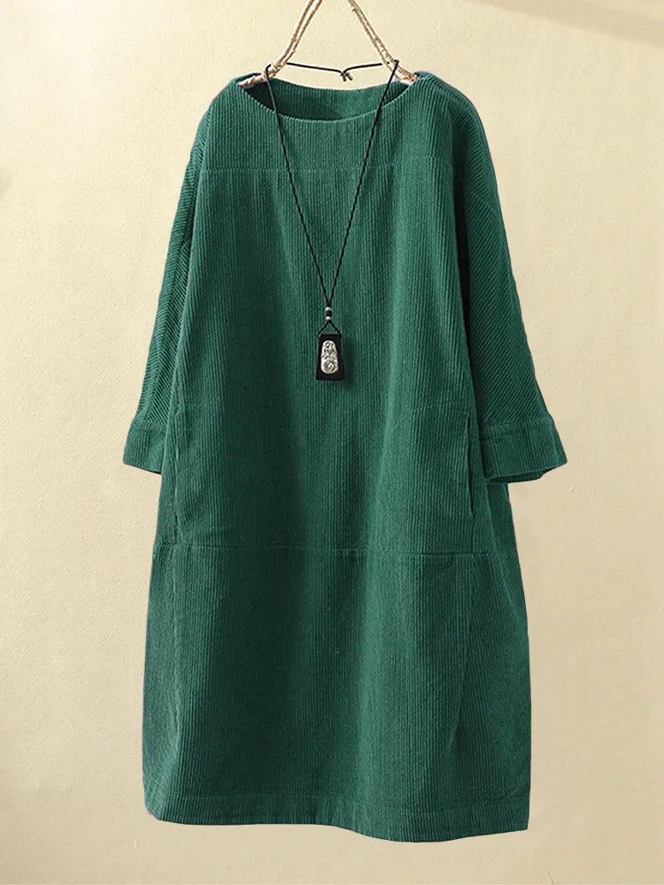 Vestido A-Line Casual con Cuello Redondo para Mujer - Daniela