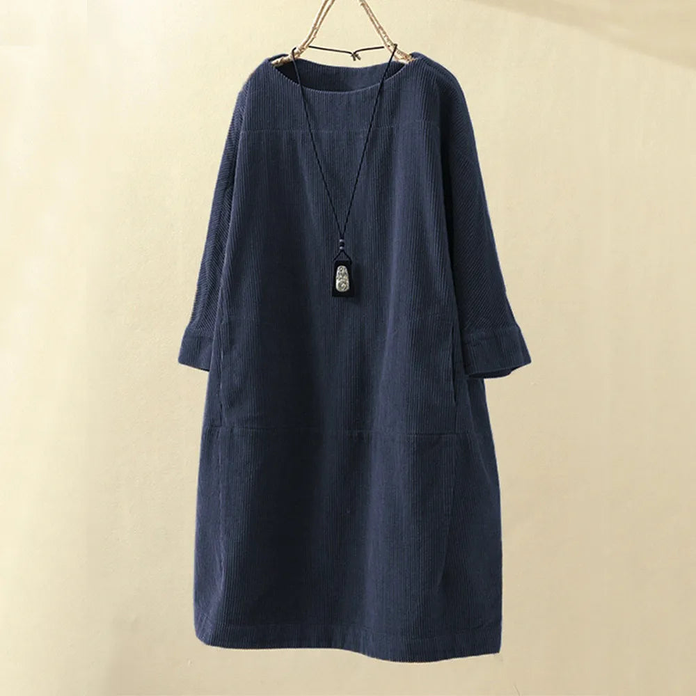 Vestido A-Line Casual con Cuello Redondo para Mujer - Daniela