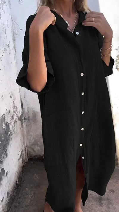 Noa - Elegante Maxivestido Camisero para un Estilo Casual único