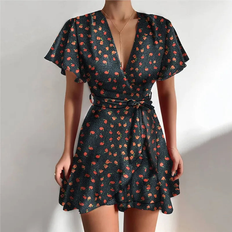 Elegante Vestido Cruzado Regina con Escote en Pico