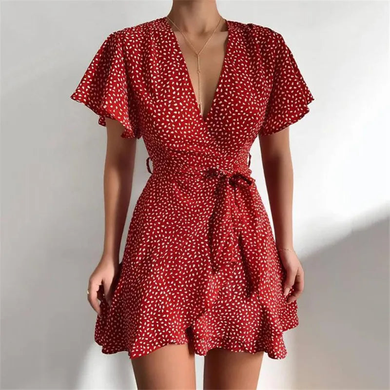 Elegante Vestido Cruzado Regina con Escote en Pico