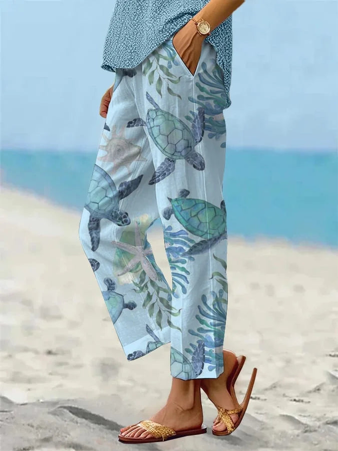 Pantalones sueltos y frescos para disfrutar de tus vacaciones en la playa - moda femenina