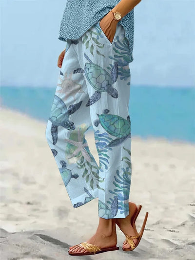 Pantalones sueltos y frescos para disfrutar de tus vacaciones en la playa - moda femenina