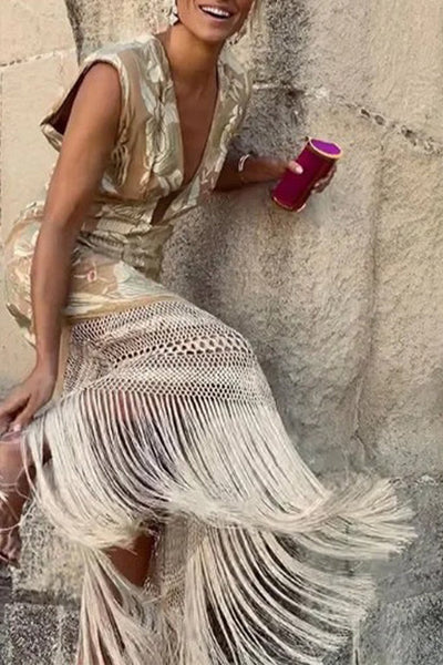 Erika - Vestidos Asimétricos con Cuello en V y Encantadoras Borlas en Forma de Corazón