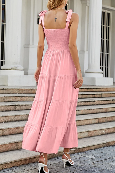 Miriam - Elegantes vestidos estampados con delicados tirantes finos y encantadores retales de puntos de Fashion Street