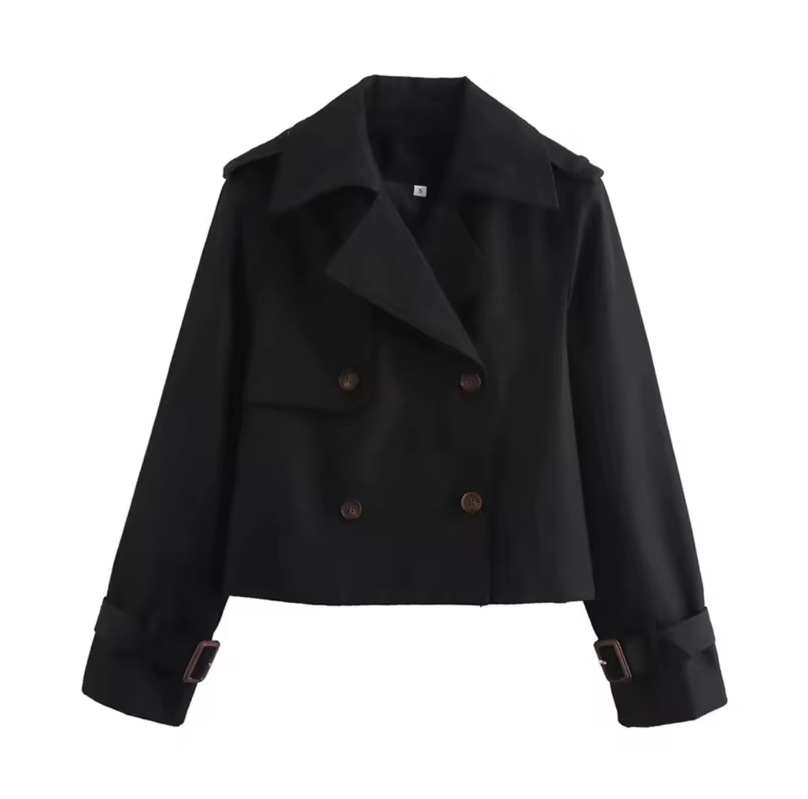 Abrigo recortado de gabardina para otoño - Mely