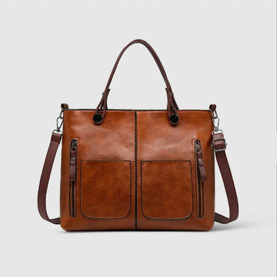 Elegante bolso de piel vegetal Verona con múltiples compartimentos