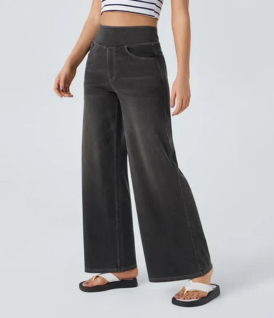 ELASTY | JEANS CÓMODOS CON CINTURA ALTA Y TALLE SUELTO