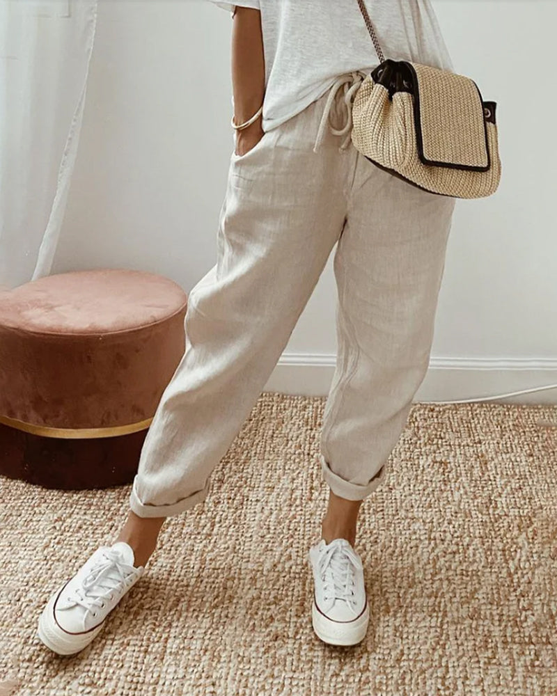 Pantalones de lino ligeros: la combinación perfecta de estilo y comodidad para un look casual y sofisticado.