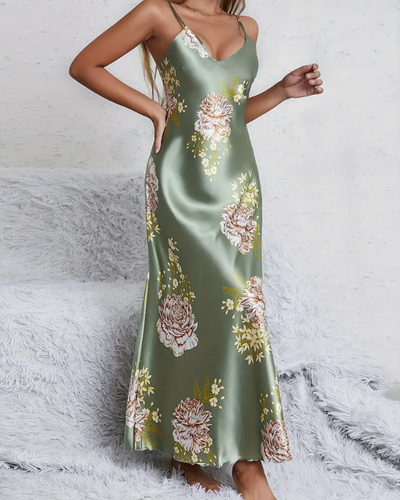 NIRA™ | Camisón con estampado de flores y tirantes de espagueti