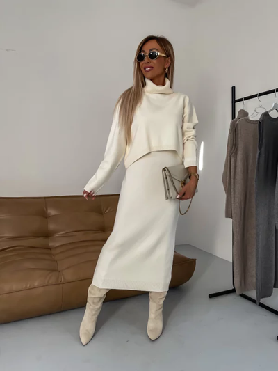 Gina – Elegante Conjunto Vestido Midi para Brillar