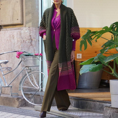 Cárdigan Micaela de Manga Larga con Elegante Estampado Moderno