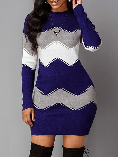 Isadora - Vestido de Moda en Jersey Estampado con Cuerpo Ajustado.