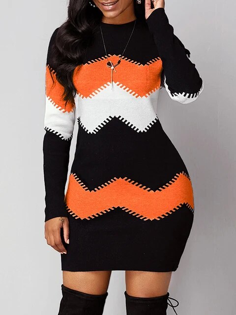 Isadora - Vestido de Moda en Jersey Estampado con Cuerpo Ajustado.