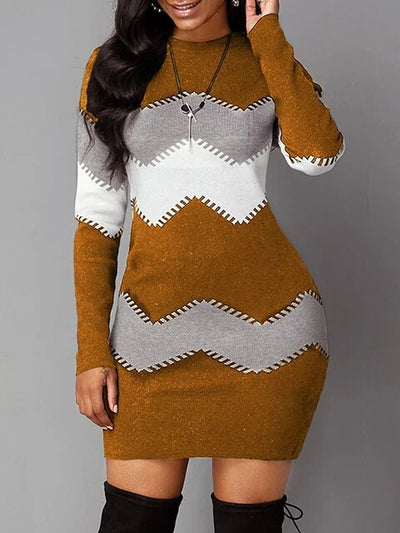 Isadora - Vestido de Moda en Jersey Estampado con Cuerpo Ajustado.