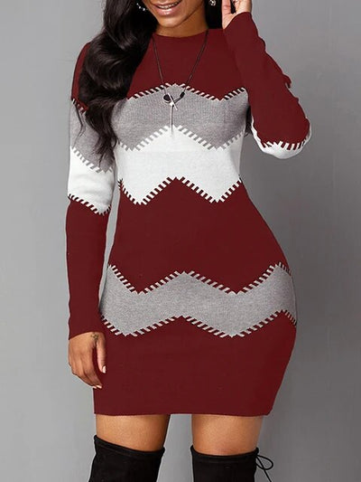 Isadora - Vestido de Moda en Jersey Estampado con Cuerpo Ajustado.