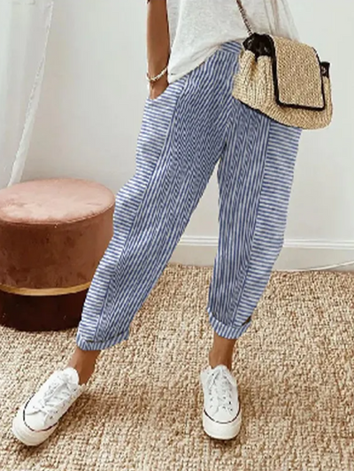 Pantalón Casual de Mujer Susana con Estilo a Rayas