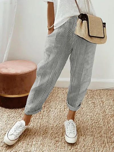 Pantalón Casual de Mujer Susana con Estilo a Rayas