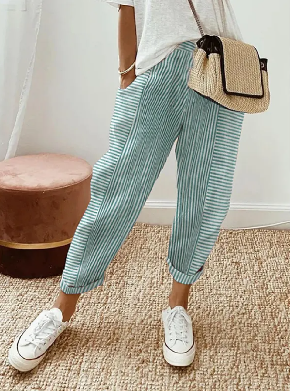 Pantalón Casual de Mujer Susana con Estilo a Rayas