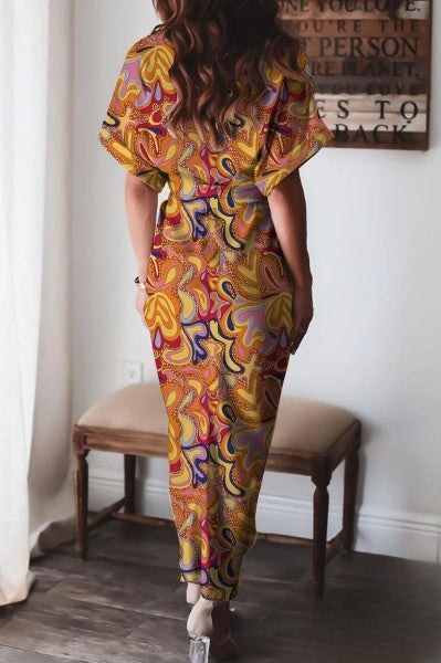 Vestidos A-Line Emma para Mujeres con Estilo Británico, Imprimé y Cuello Vuelto con Abertura Lateral