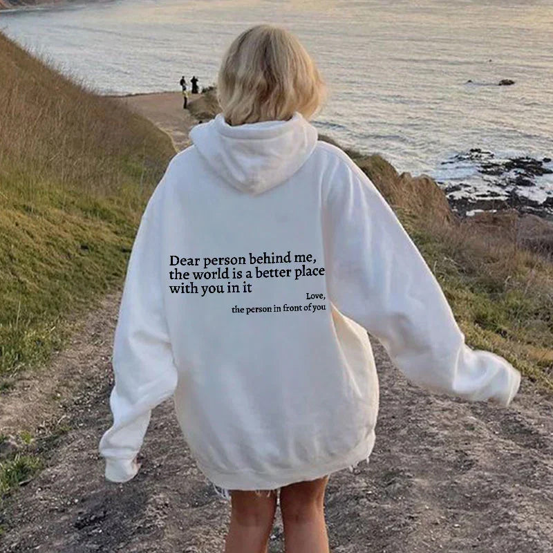 Sudadera con capucha 'Estimado Persona Detrás de Mí'