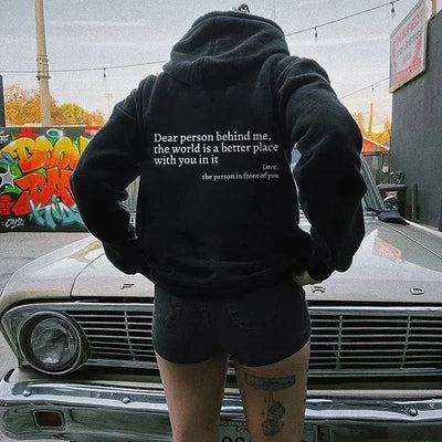 Sudadera con capucha 'Estimado Persona Detrás de Mí'