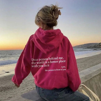 Sudadera con capucha 'Estimado Persona Detrás de Mí'