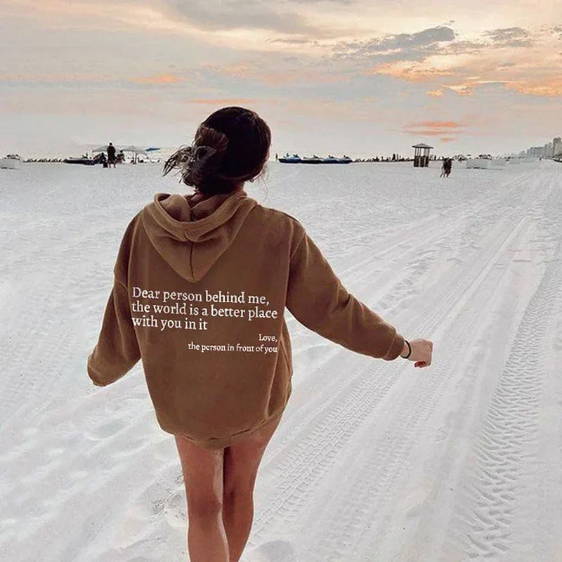 Sudadera con capucha 'Estimado Persona Detrás de Mí'