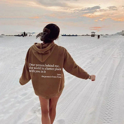 Sudadera con capucha 'Estimado Persona Detrás de Mí'