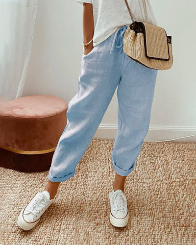 Pantalones de lino ligeros: la combinación perfecta de estilo y comodidad para un look casual y sofisticado.