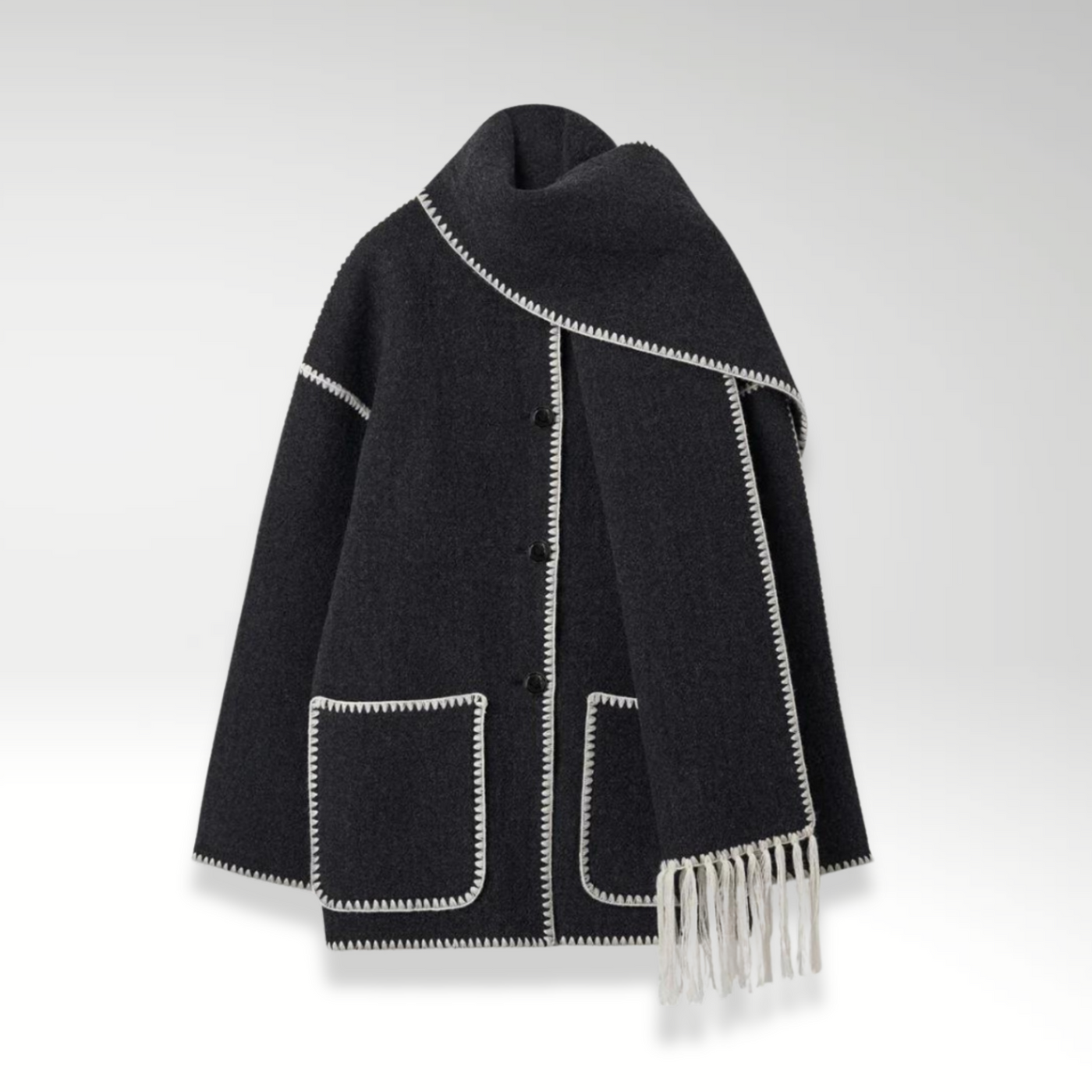 Luxora™ | Chaqueta de dama lujosa con bufanda
