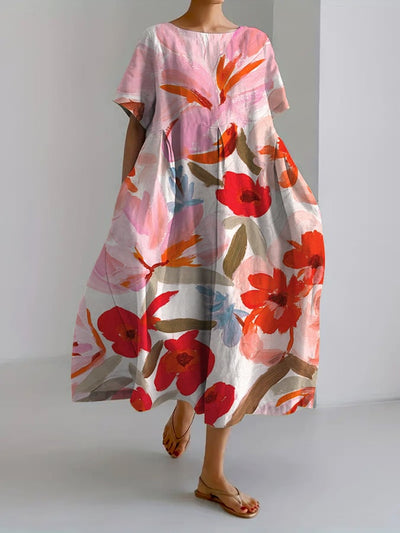 Vestido Casual Suelto Dayana con Hermoso Diseño Floral Botánico Retro para Mujer