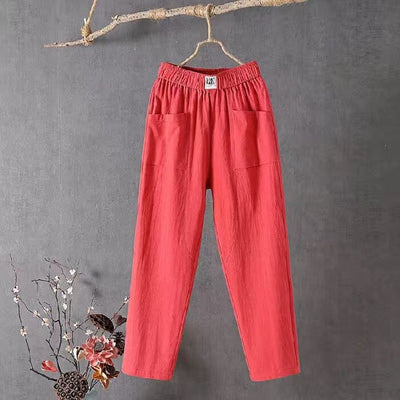 Pantalones de Algodón y Lino StayRael con Cómoda Cintura Elástica