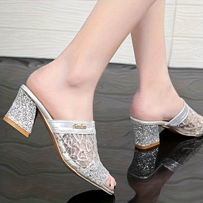 Dina | Sandalias glamurosas con brillantes lentejuelas