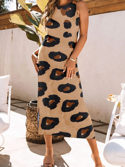 Vestido de fiesta femenino con elegante estampado de leopardo - Rianna