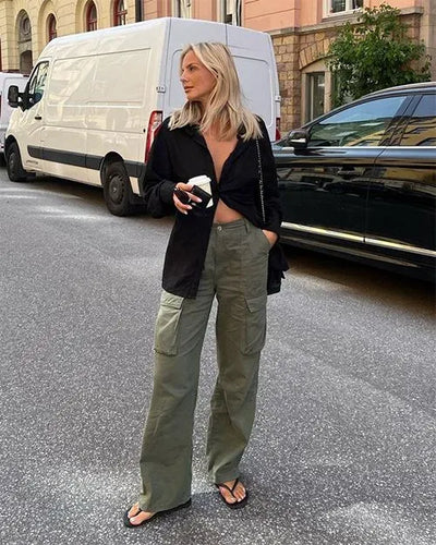 Estiloso pantalón cargo recto con ajuste personalizado