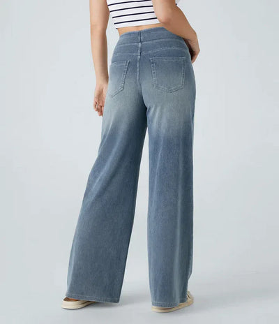 ELASTY | JEANS CÓMODOS CON CINTURA ALTA Y TALLE SUELTO