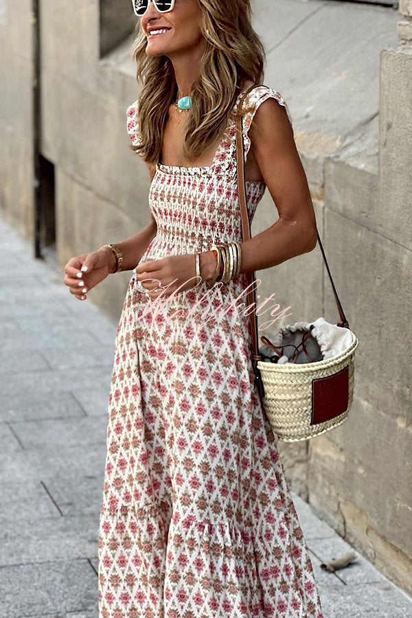Vestido Étnico con Busto Fruncido - ¡Impulsa tu Estilo con Amor!