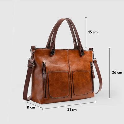 Elegante bolso de piel vegetal Verona con múltiples compartimentos