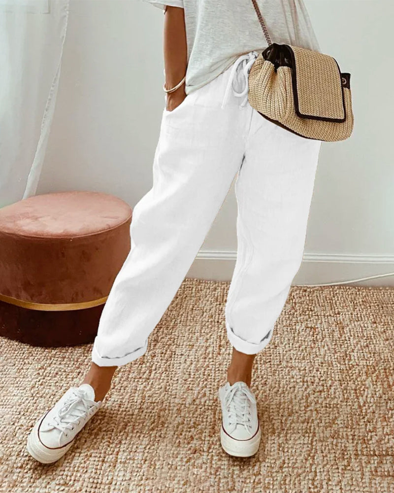 Pantalones de lino ligeros: la combinación perfecta de estilo y comodidad para un look casual y sofisticado.