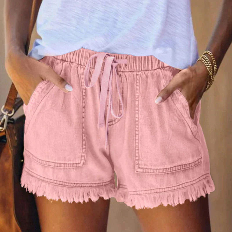 Shorts de mezclilla de cintura alta LAURA® - Estilo y Confort para tu Verano