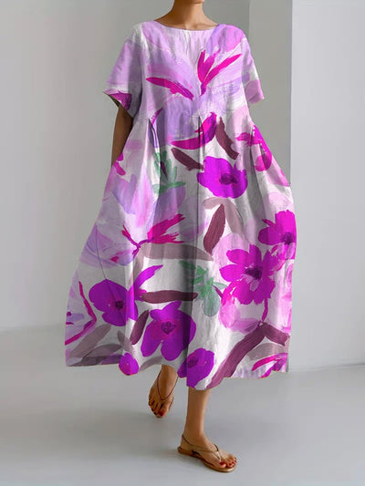Vestido Casual Suelto Dayana con Hermoso Diseño Floral Botánico Retro para Mujer