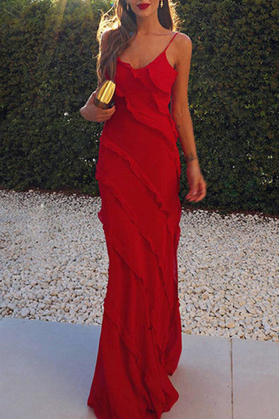 Vestido de tirantes con encantador cuello en V de Taylor