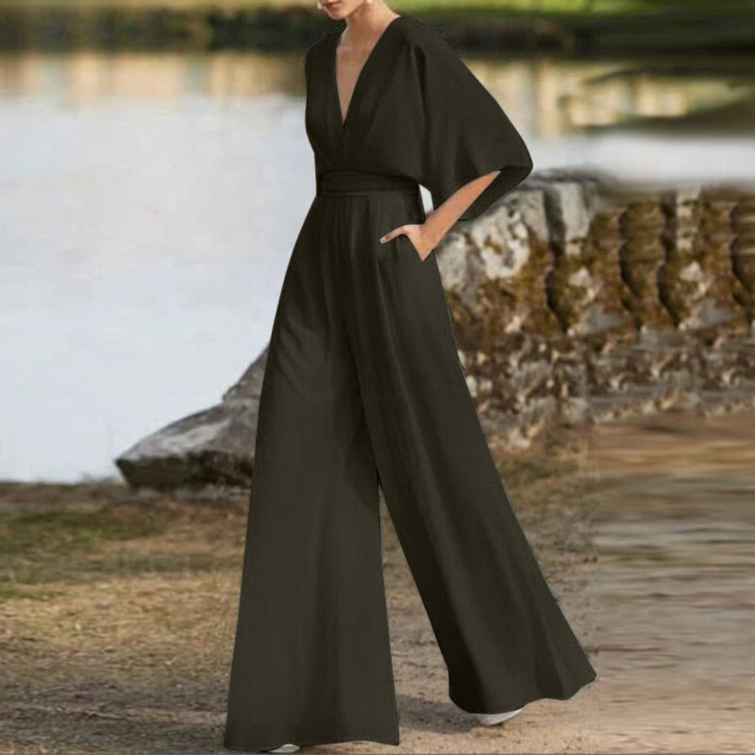 Mono elegante Isabel con sofisticado cuello en V